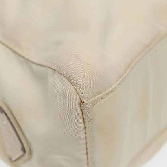 PRADA Hand Bag Nylon White Silver Auth 89620 - Picture 9 of 16